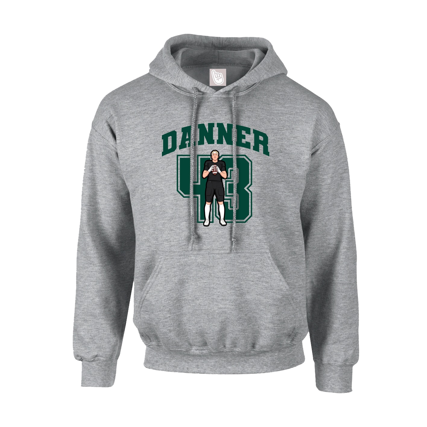Hoodie — Number in Grey