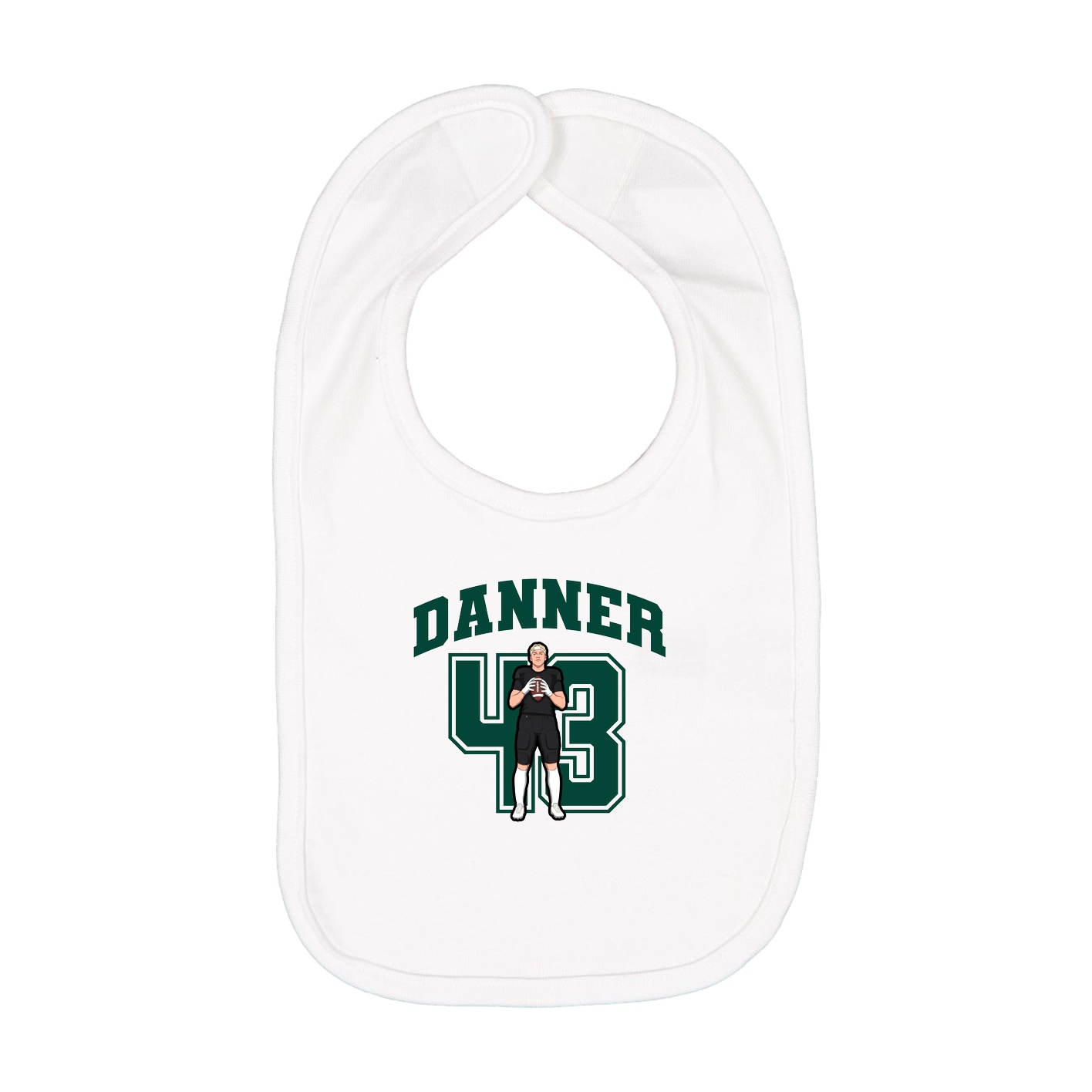 Infant Bib — Number in White