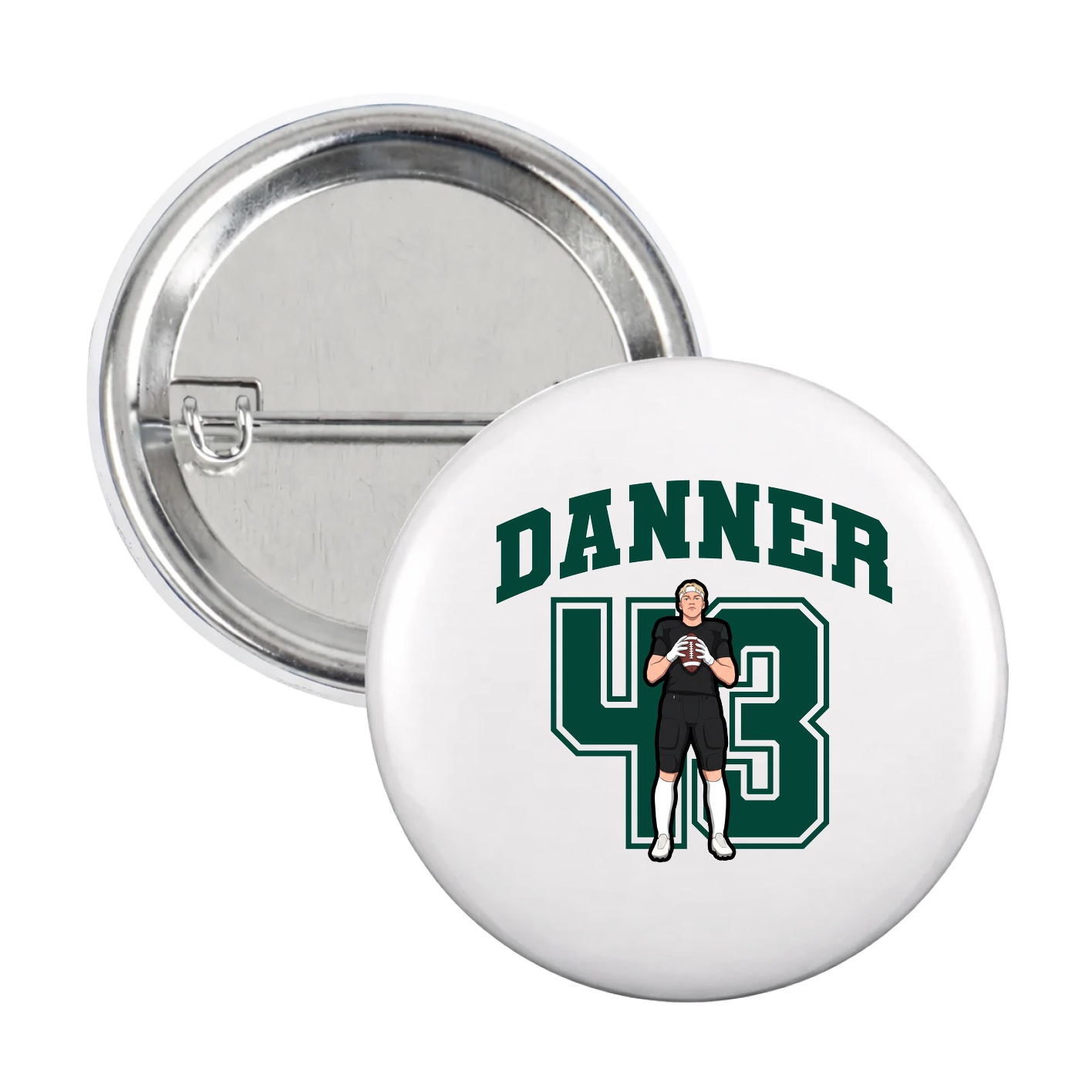 Game Day Button — Number in White