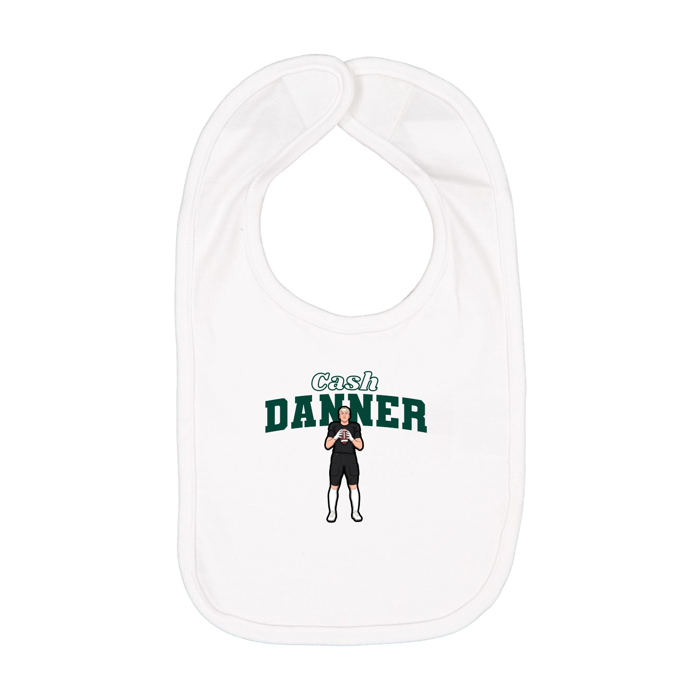 Infant Bib — Name Arch in White