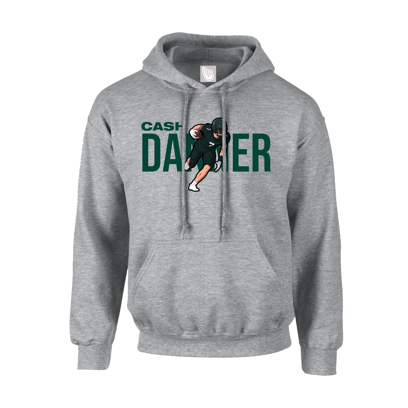 Youth Hoodie — Player Name in Grey