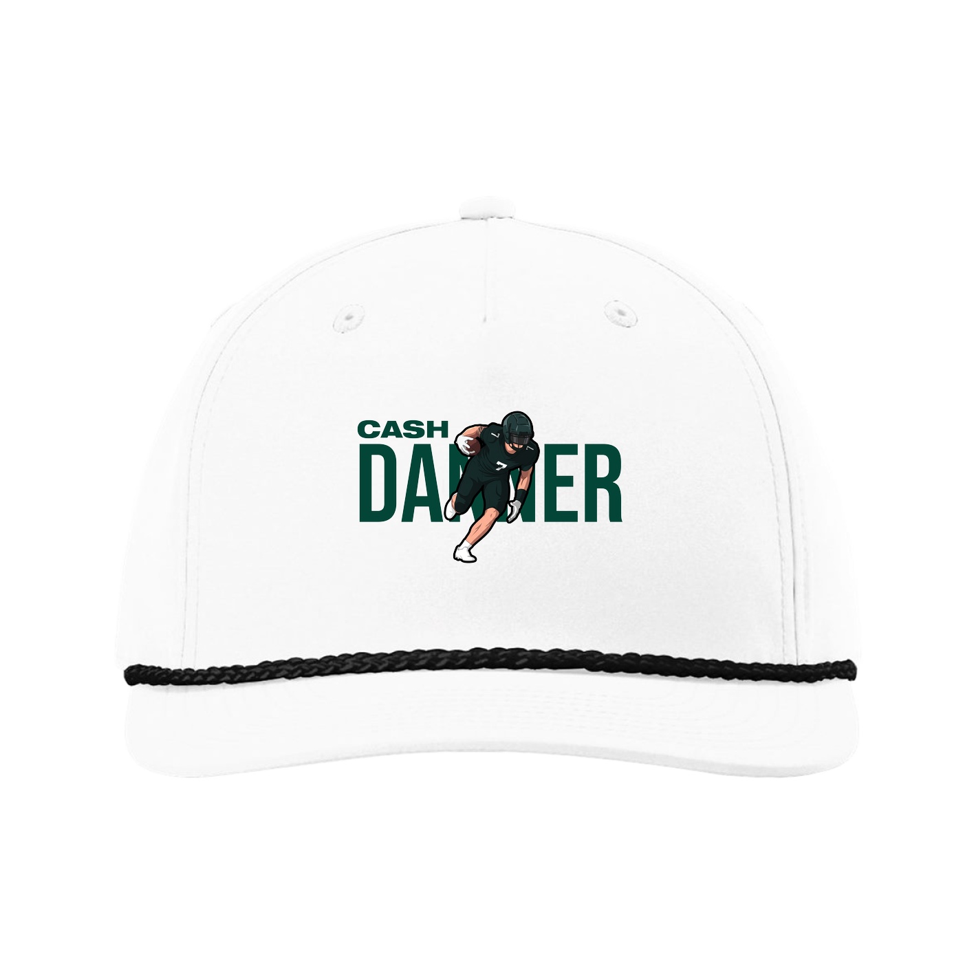 Five-Panel Classic Rope Cap — Player Name in White
