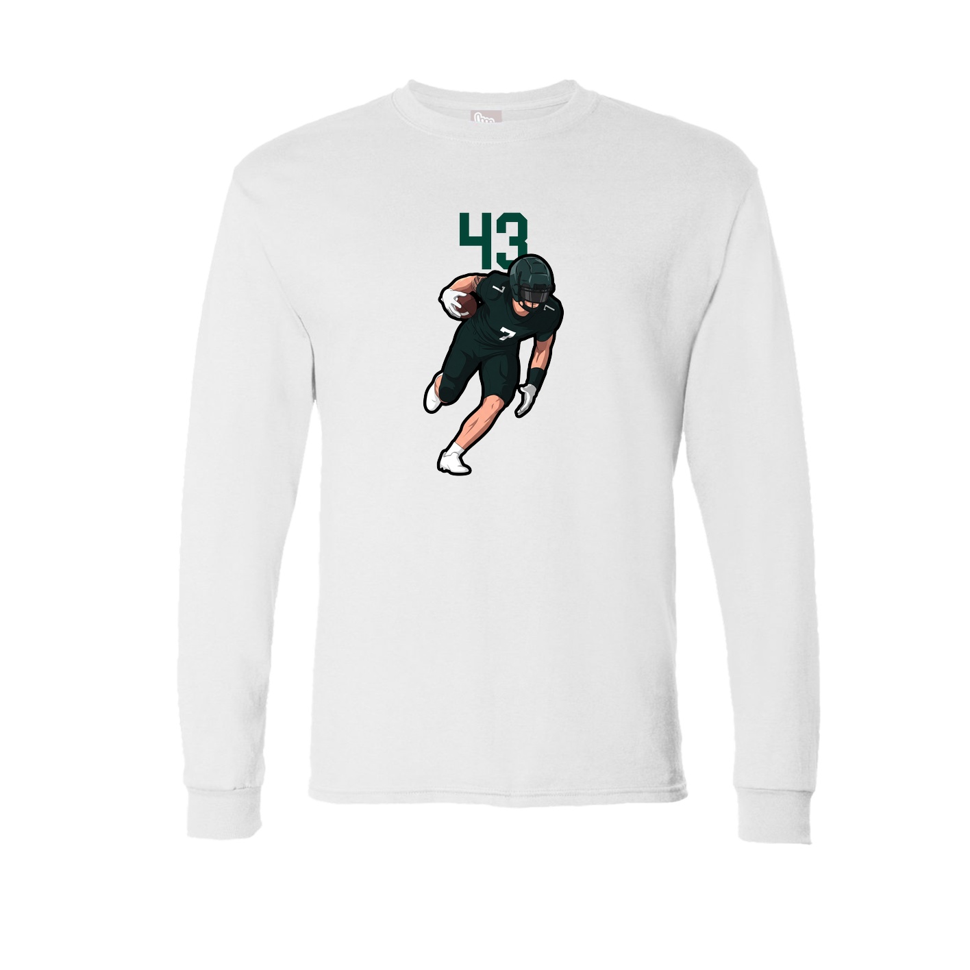 Long Sleeve Tee — Number Top in White