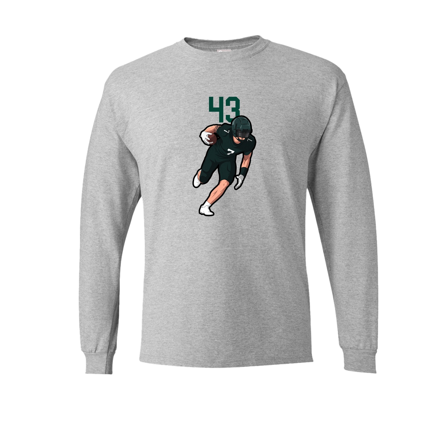 Long Sleeve Tee — Number Top in Grey