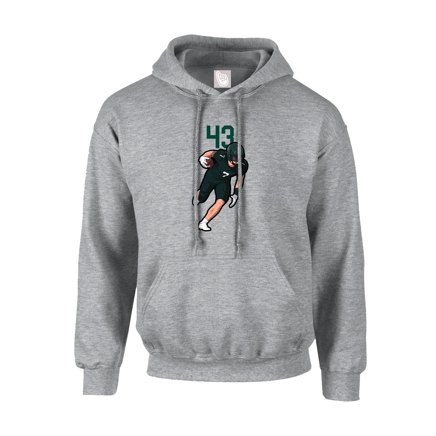 Hoodie — Number Top in Grey