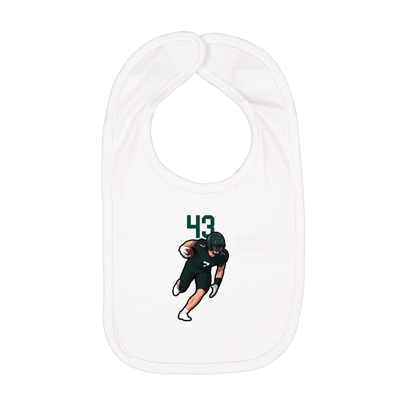 Infant Bib — Number Top in White