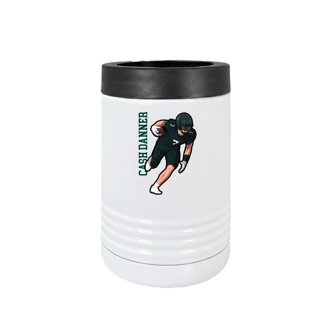 Beverage Holder — Name Vertical in White