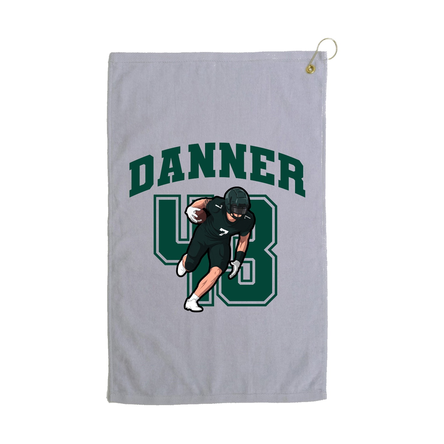 Golf Towel — Number in Grey