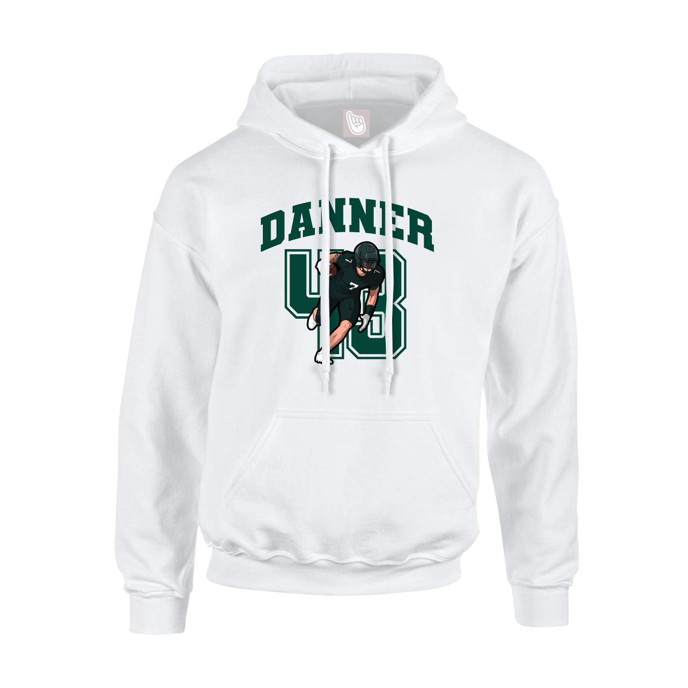 Hoodie — Number in White