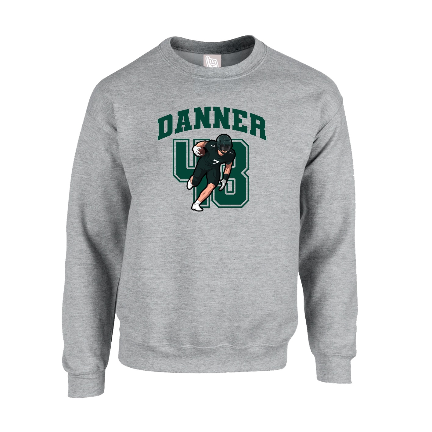 Fleece Crew — Number in Grey