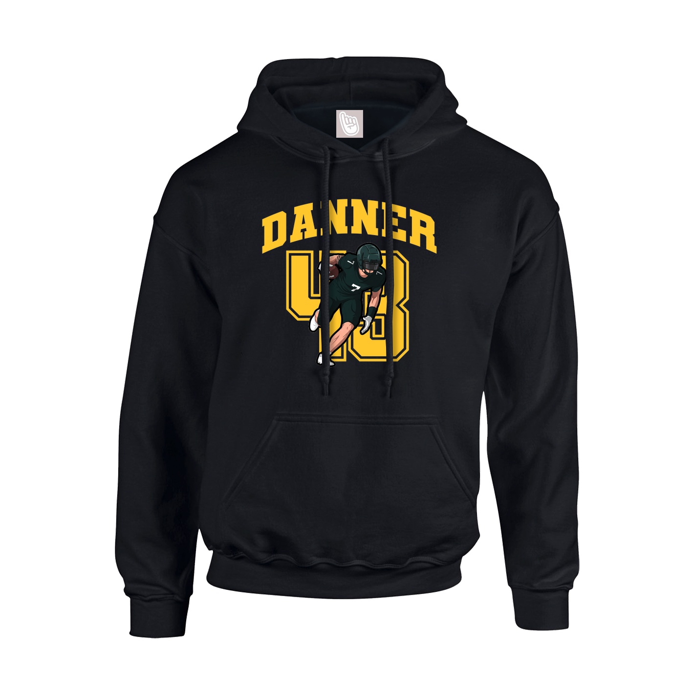 Youth Hoodie — Number in Black