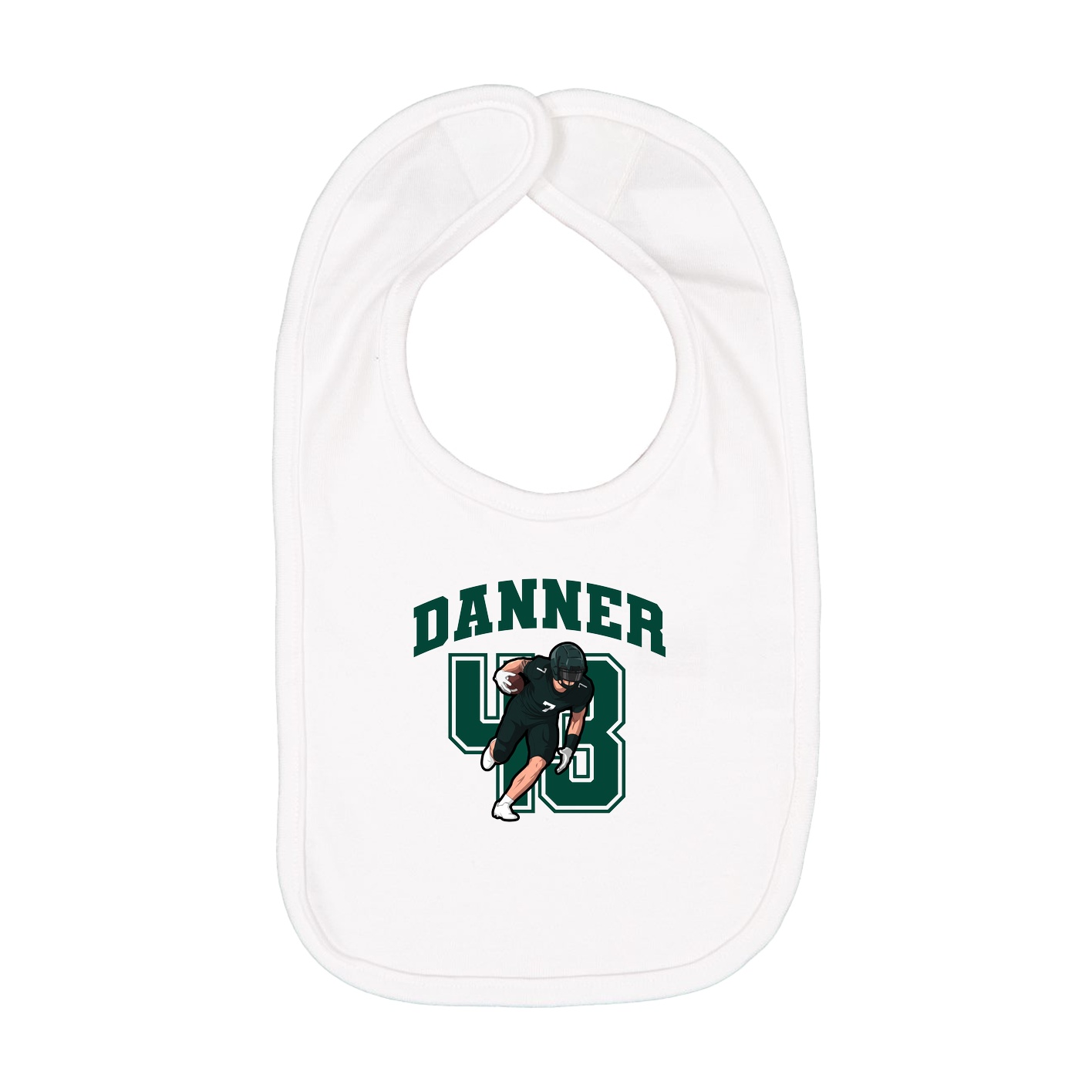 Infant Bib — Number in White