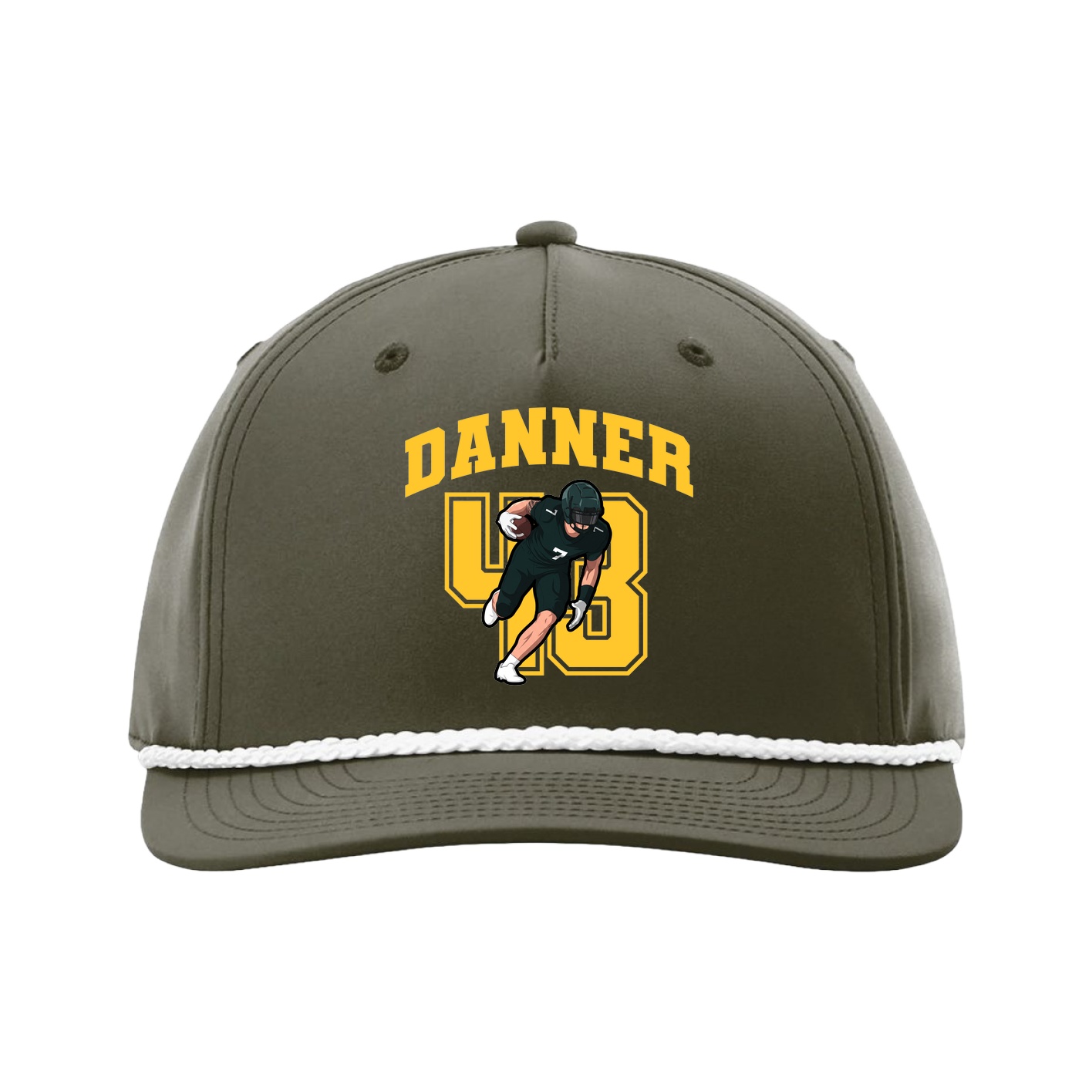 Five-Panel Classic Rope Cap — Number in Green