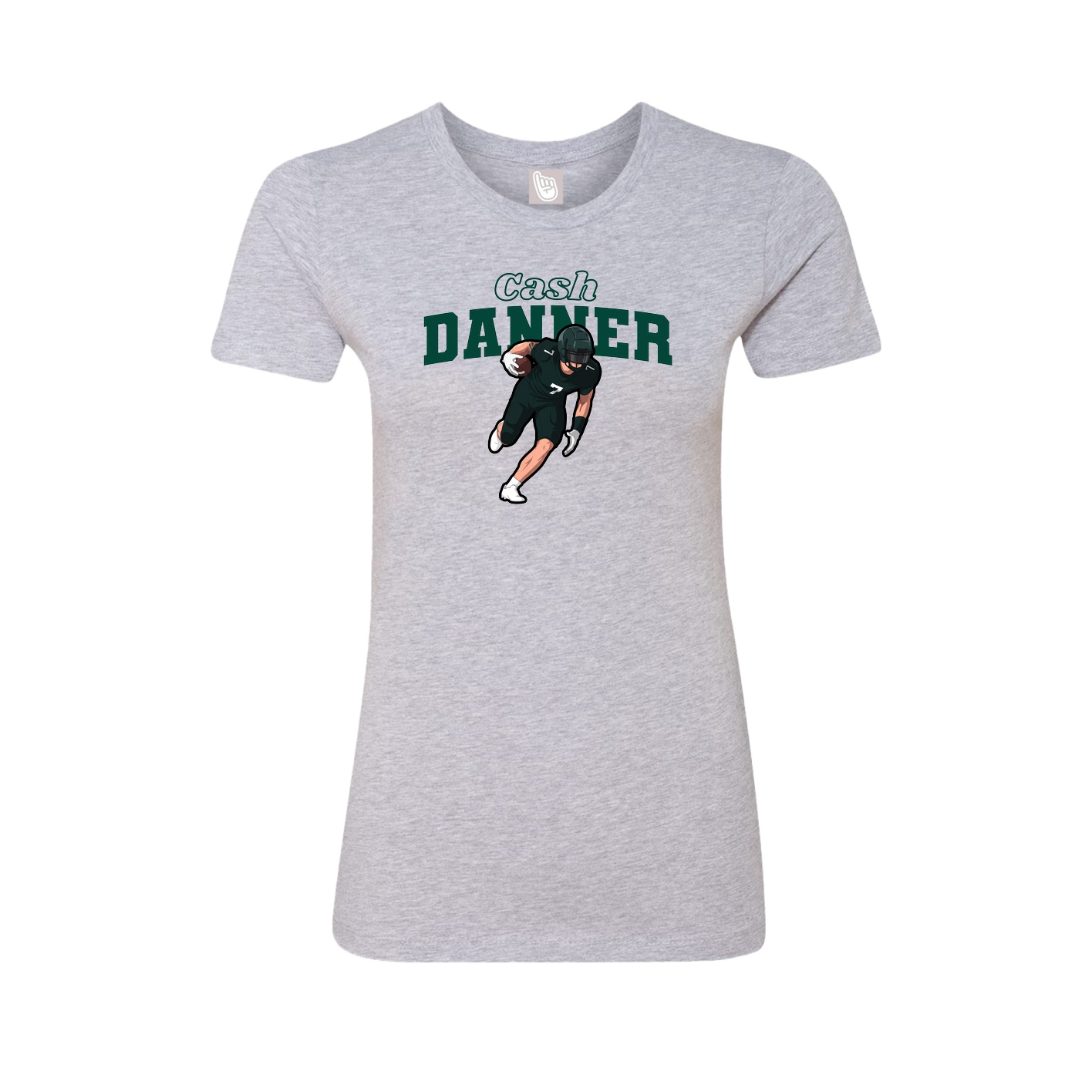 Womens Tee — Name Arch in Grey