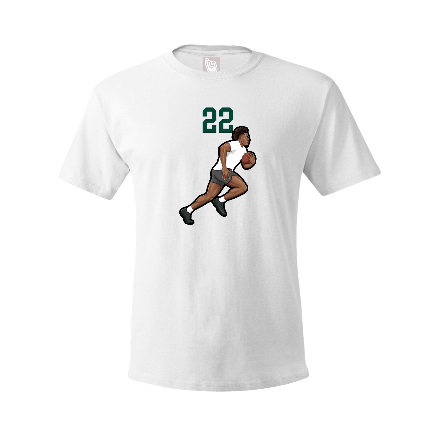 Youth Tee — Number Top in White