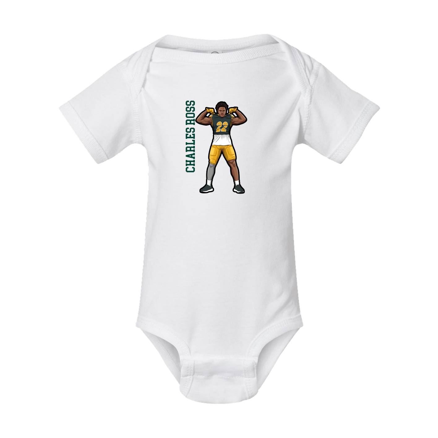 Baby Onesie — Name Vertical in White