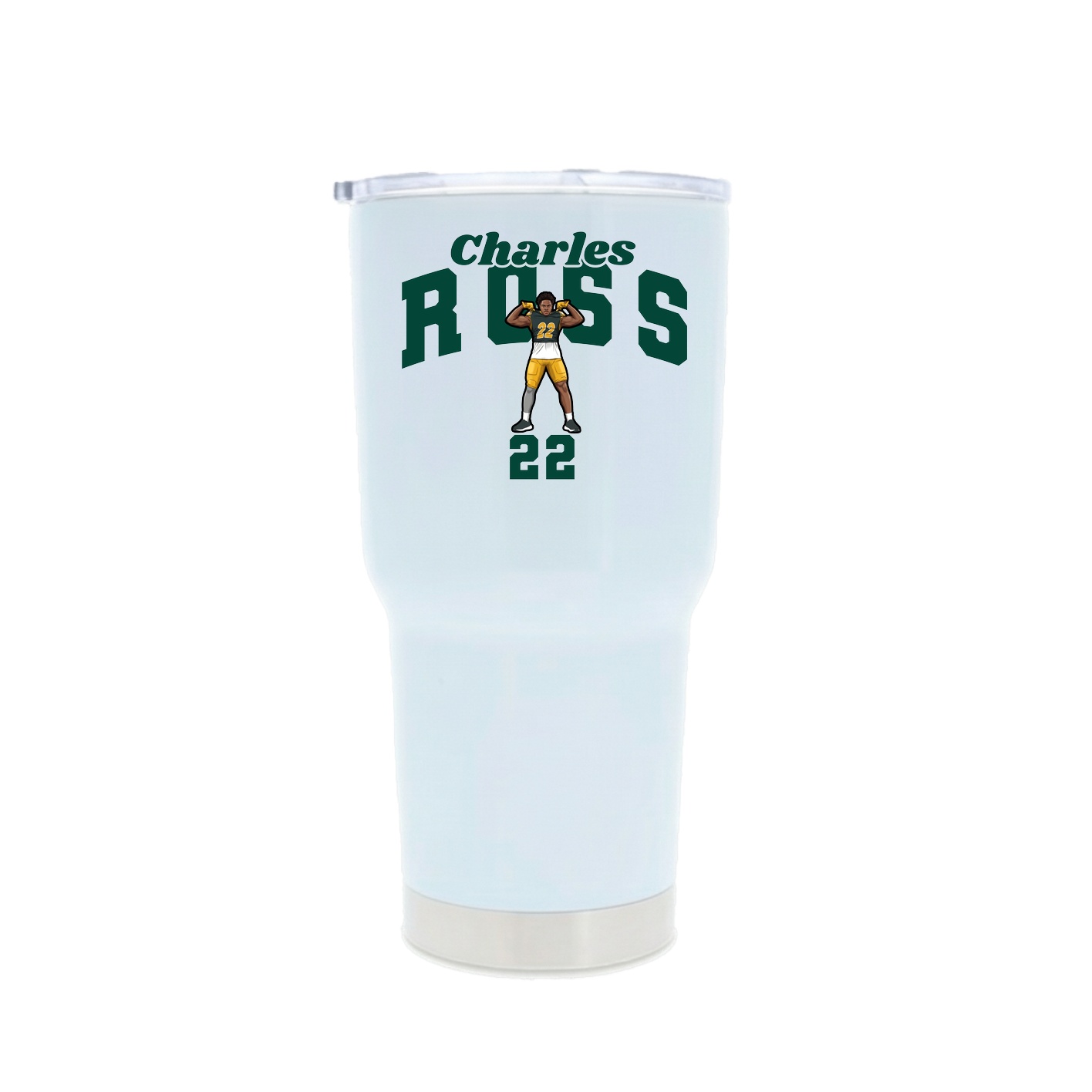 30oz Stainless Steel Tumbler — Signature Arch in White