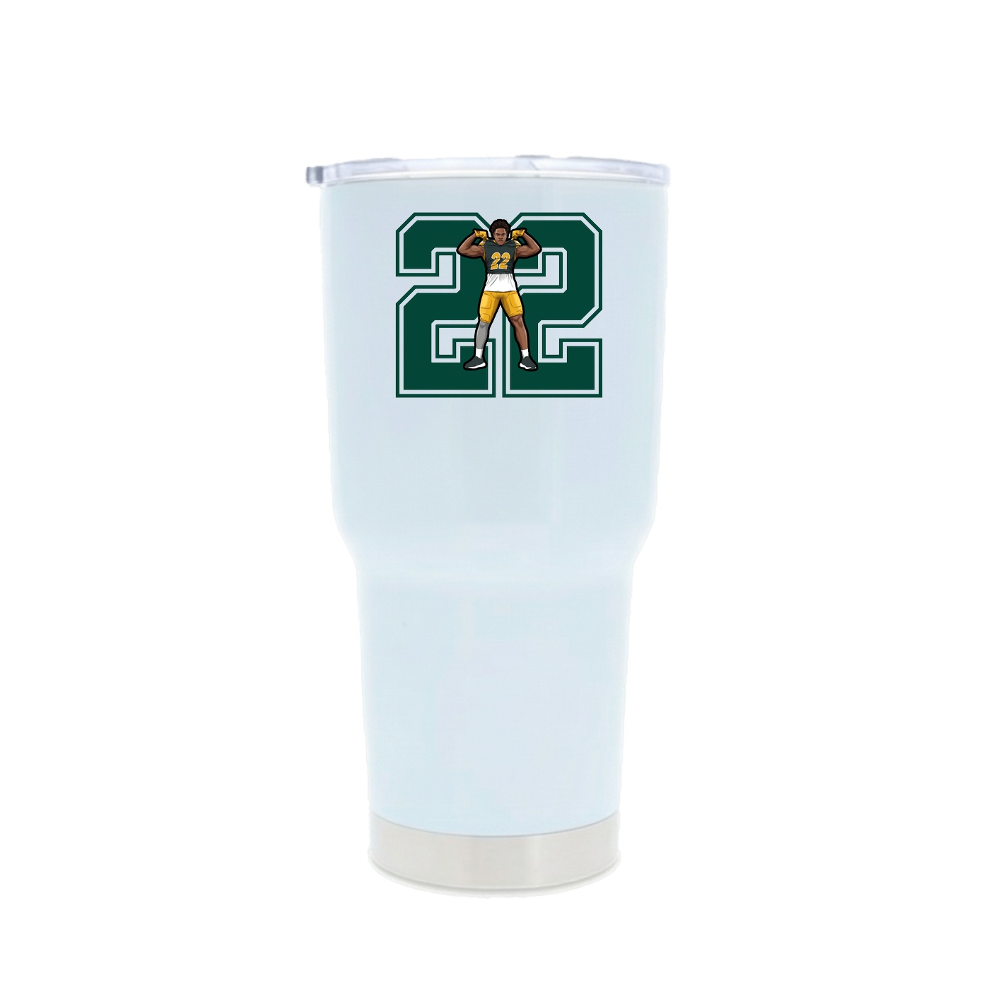 30oz Stainless Steel Tumbler — Number in White