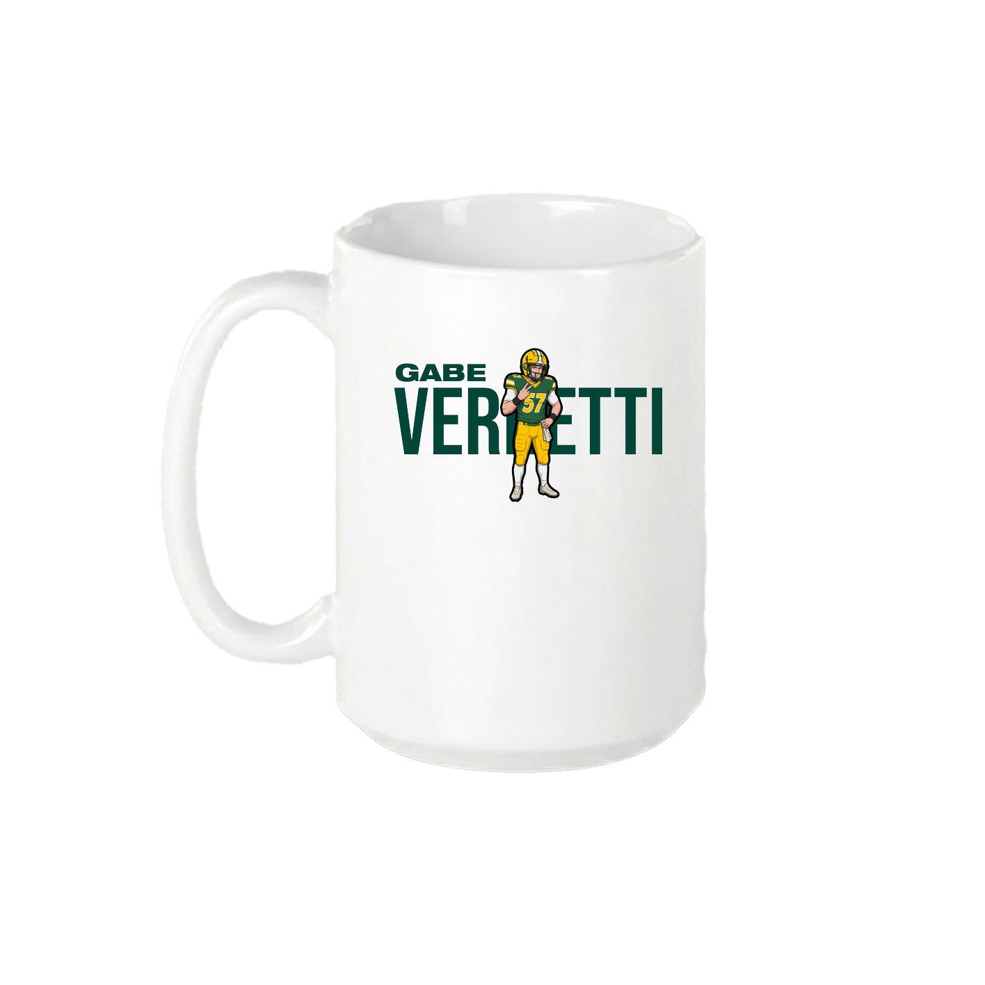 15oz Coffee Mug — Player Name in White