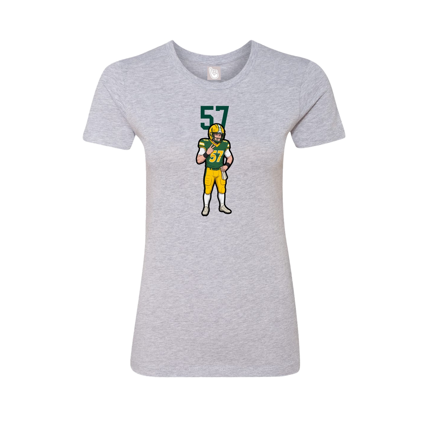 Fitted Women's Tee — Number Top in Grey
