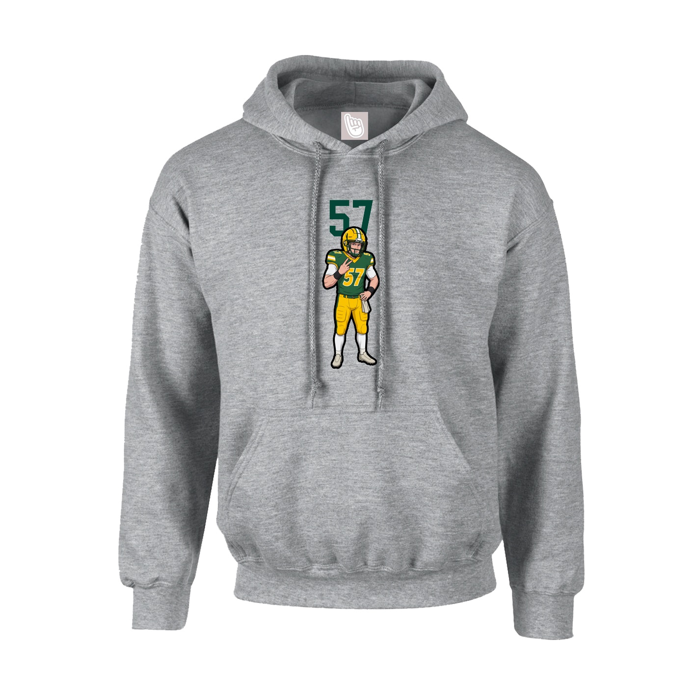 Youth Hoodie — Number Top in Grey