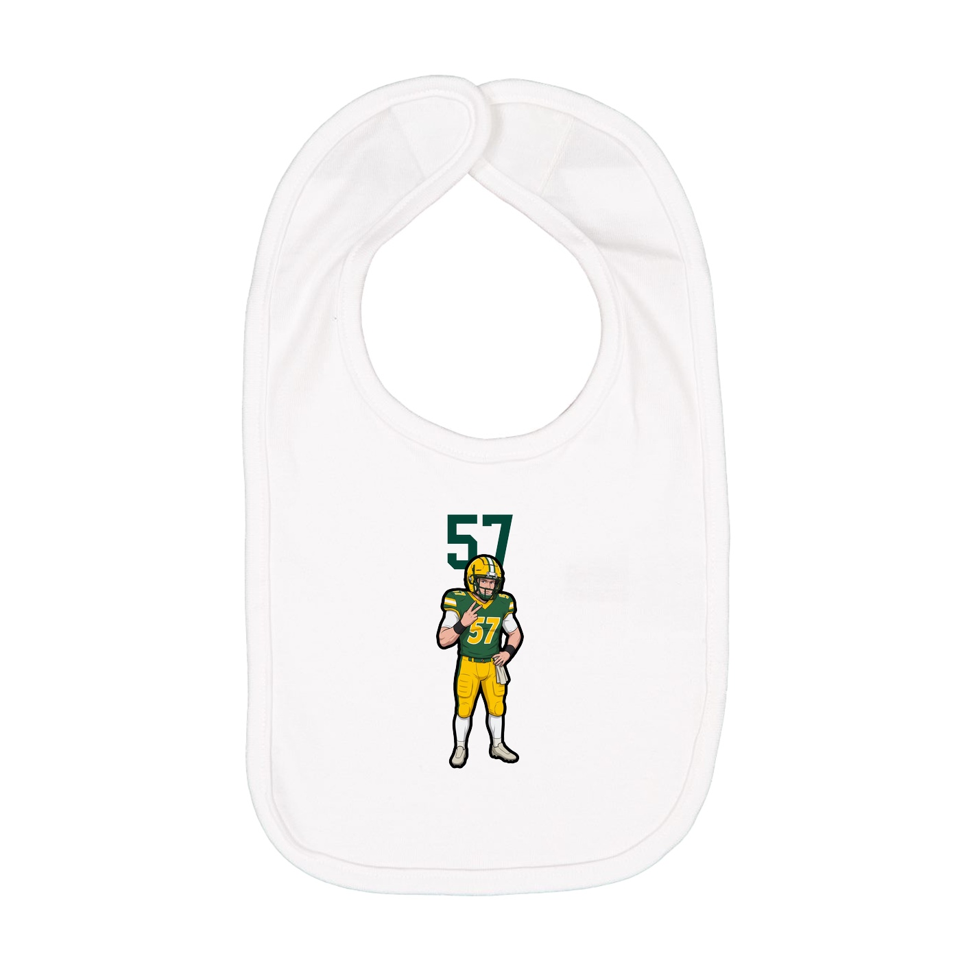 Infant Bib — Number Top in White