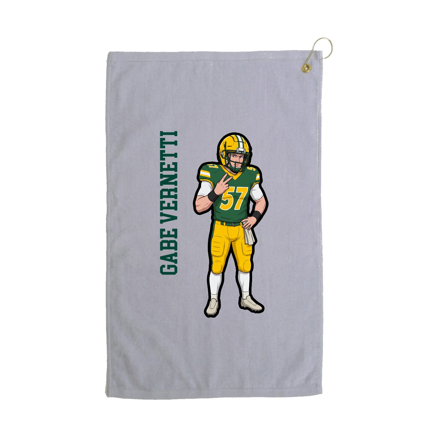 Golf Towel — Name Vertical in Grey