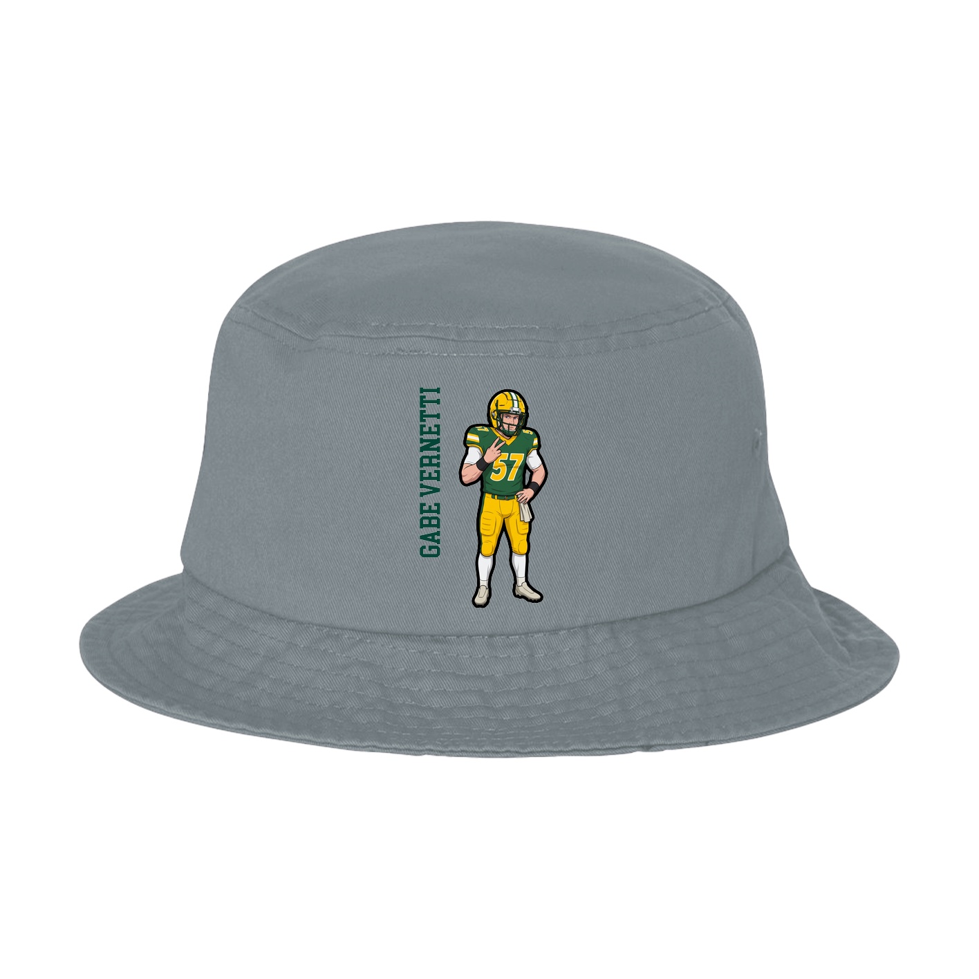 Bucket Cap — Name Vertical in Grey