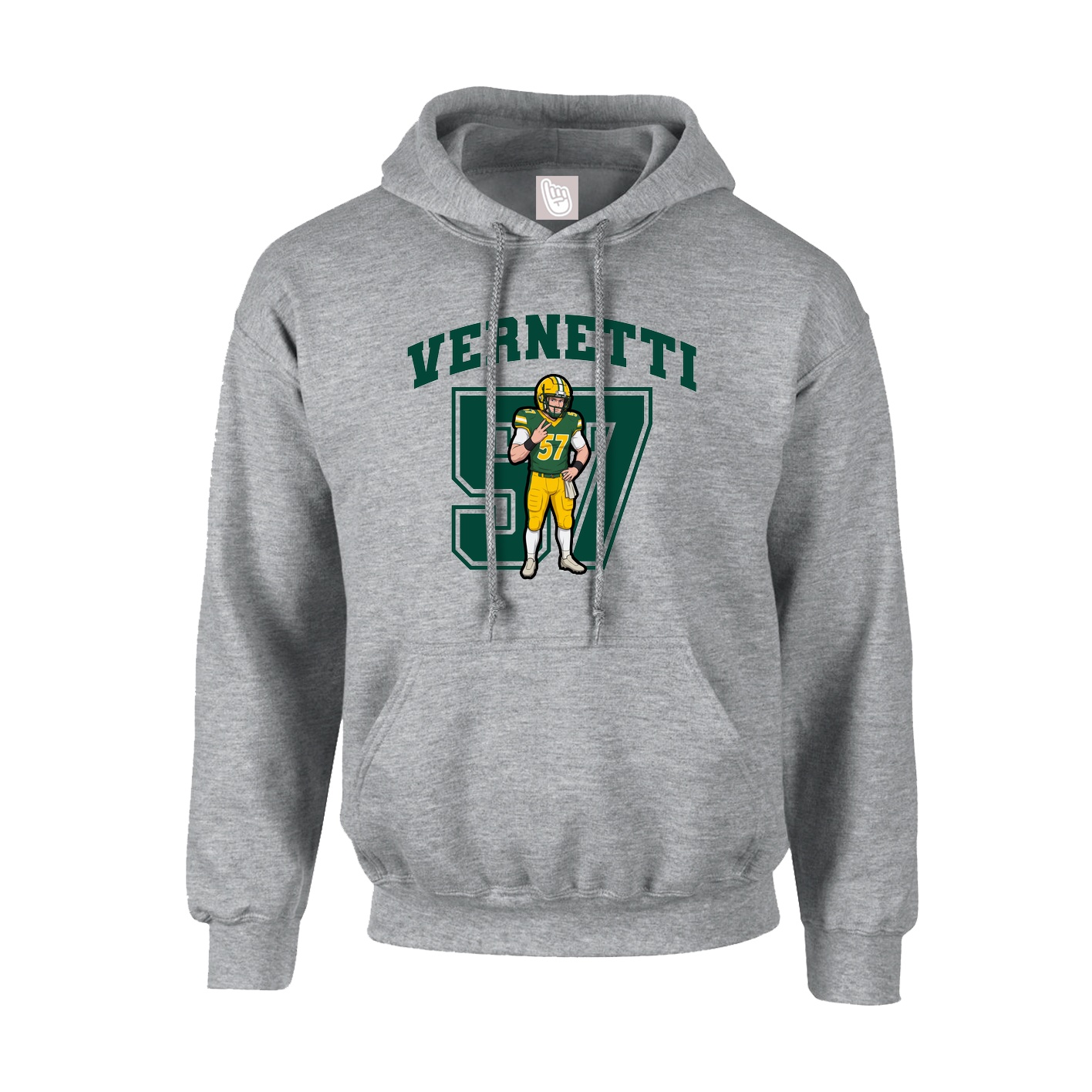 Hoodie — Number in Grey