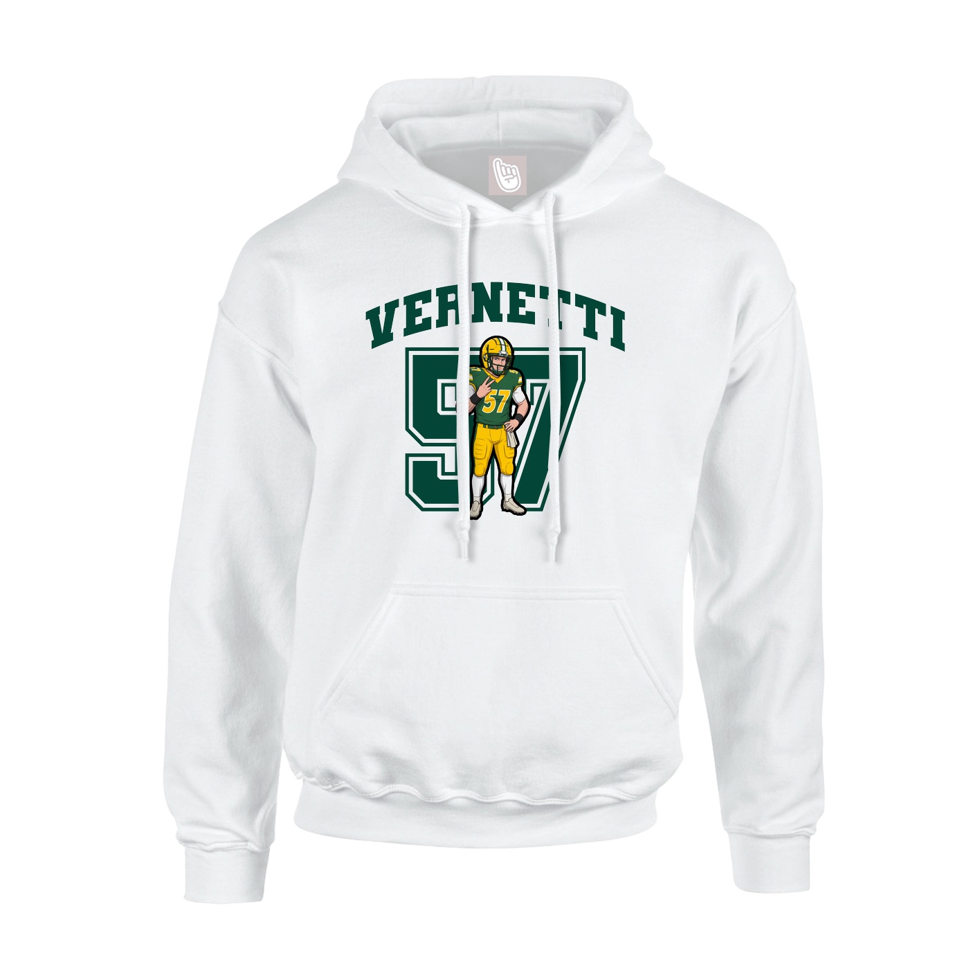 Youth Hoodie — Number in White