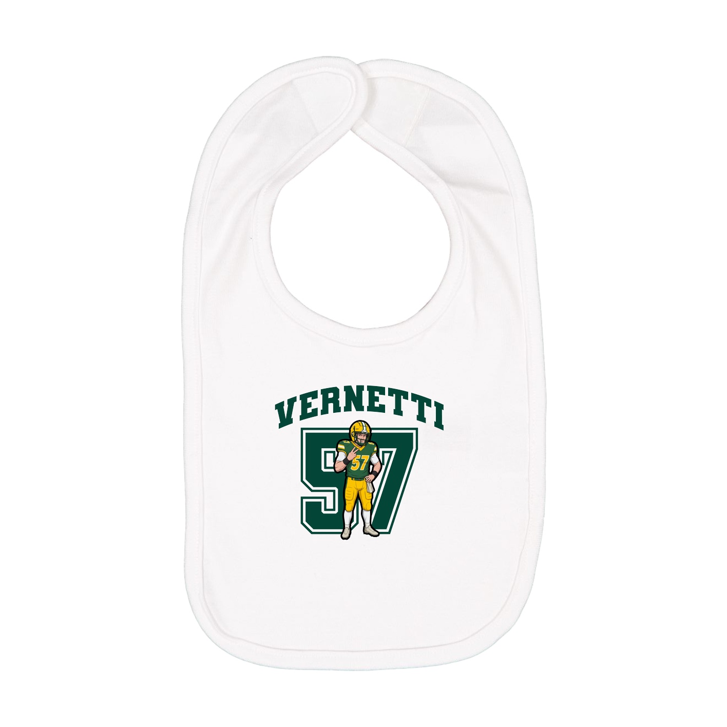 Infant Bib — Number in White