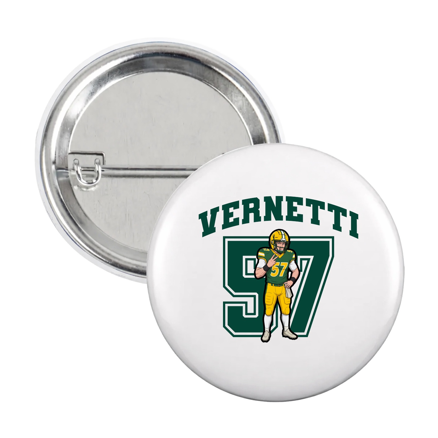 Game Day Button — Number in White