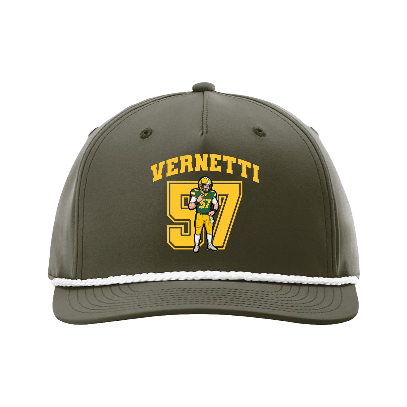 Five-Panel Classic Rope Cap — Number in Green