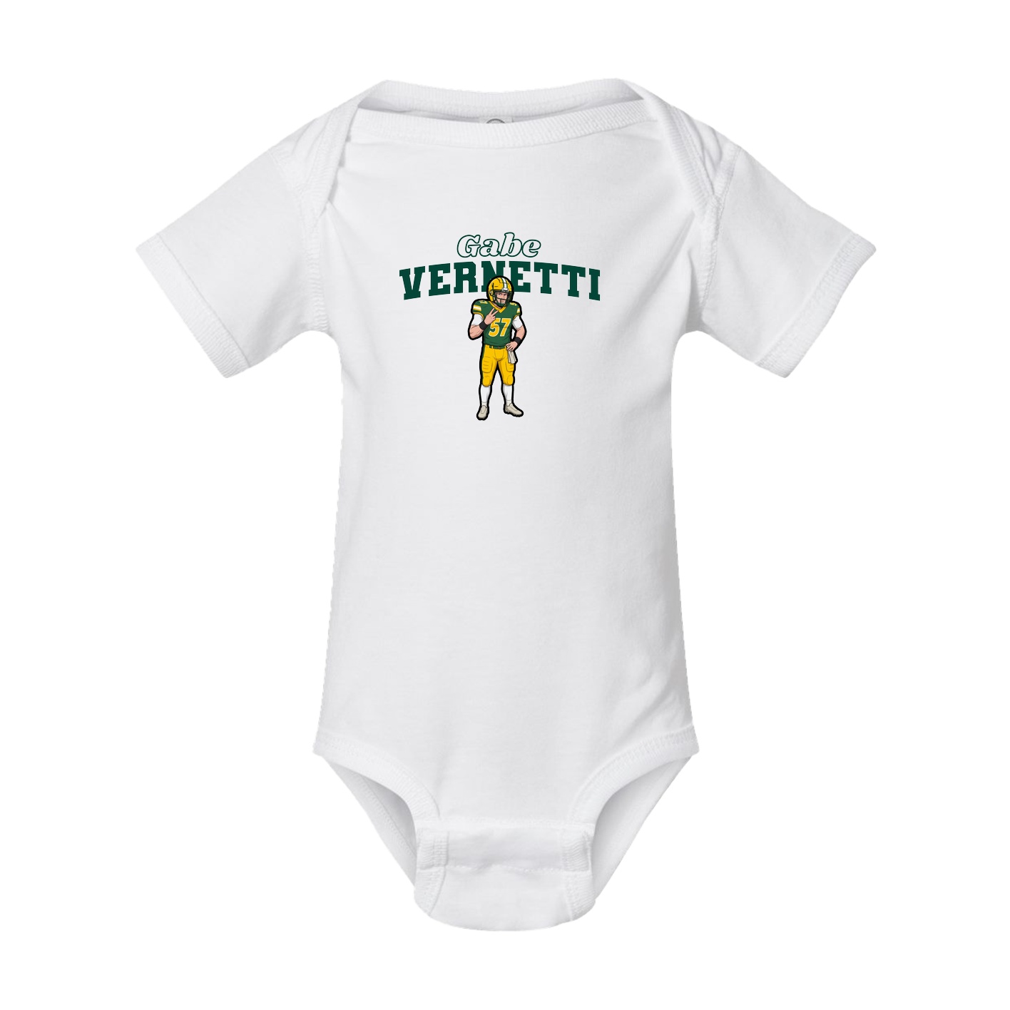 Baby Onesie — Name Arch in White
