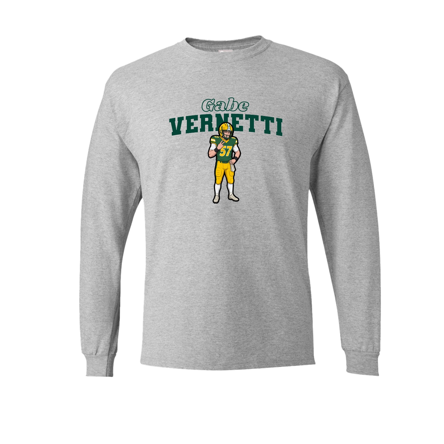 Long Sleeve Tee — Name Arch in Grey
