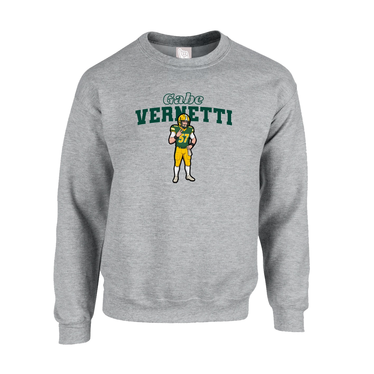 Fleece Crew — Name Arch in Grey