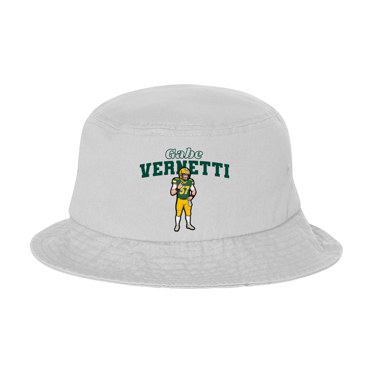 Bucket Cap — Name Arch in White
