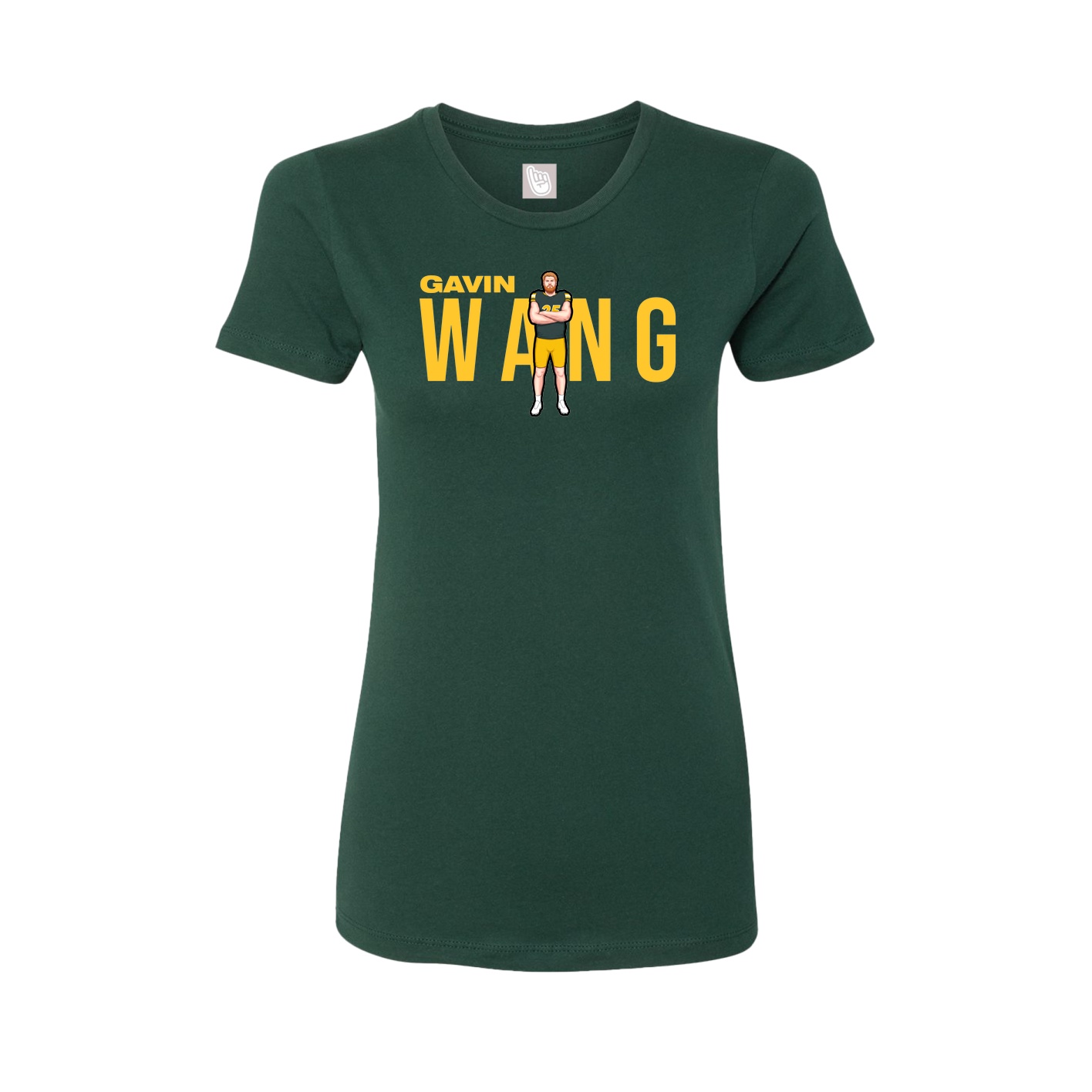 Fitted Women's Tee — Player Name in Green