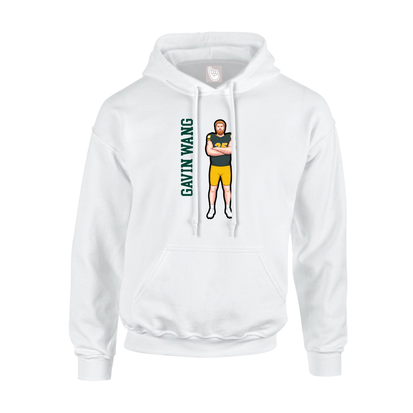Hoodie — Name Vertical in White