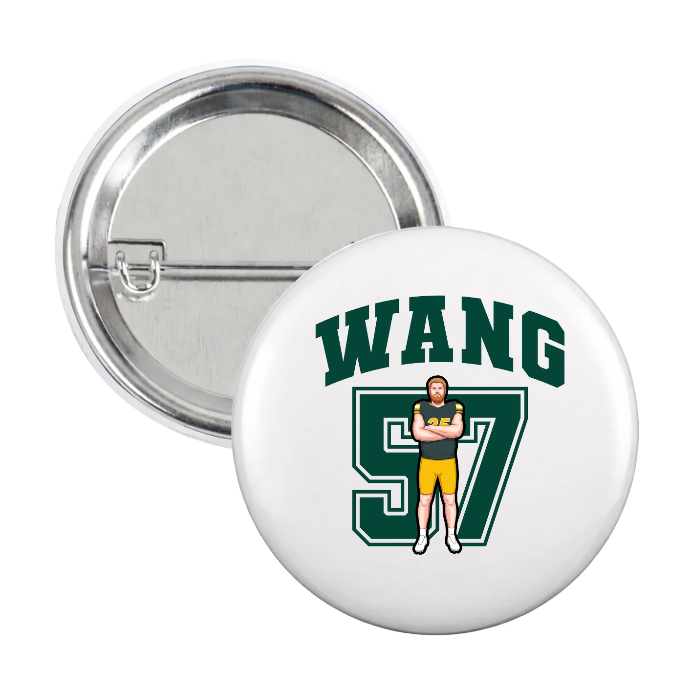 Game Day Button — Number in White