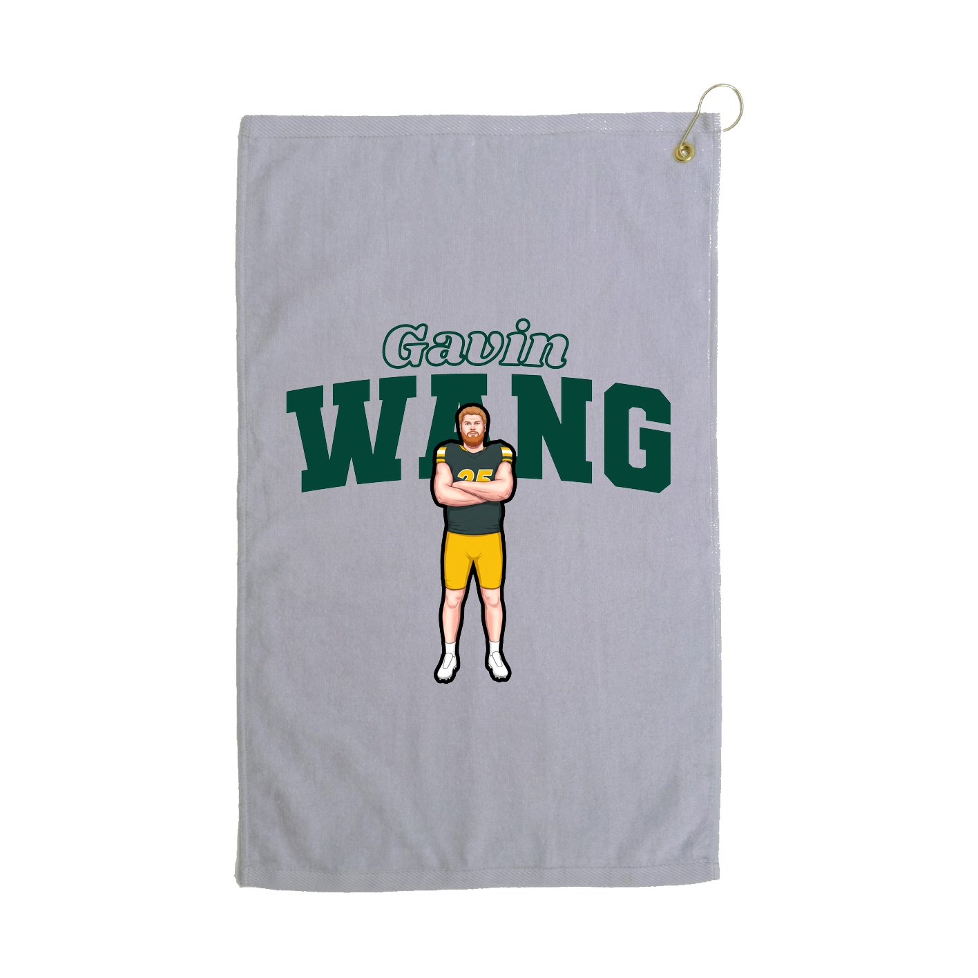 Golf Towel — Name Arch in Grey