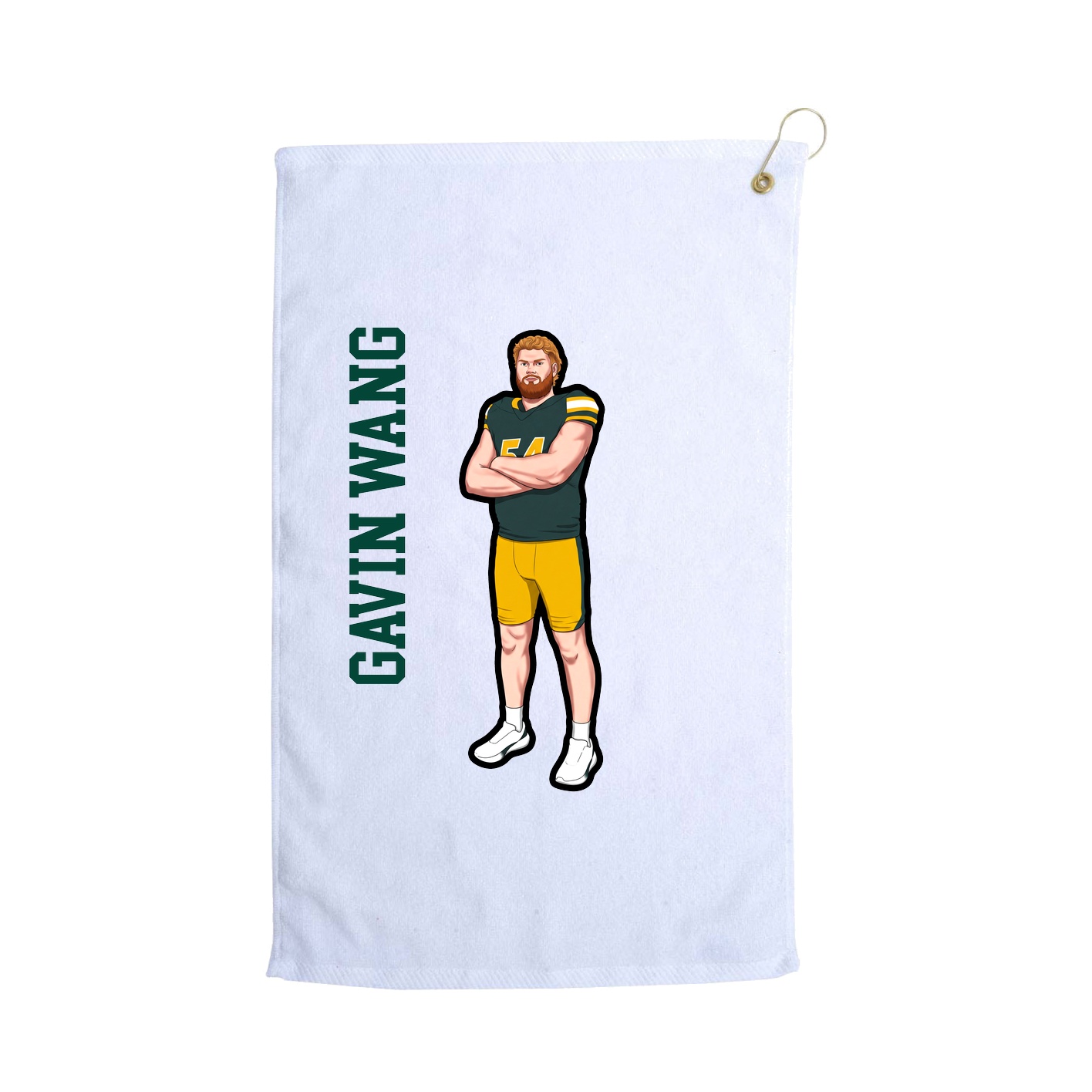 Golf Towel — Name Vertical in White