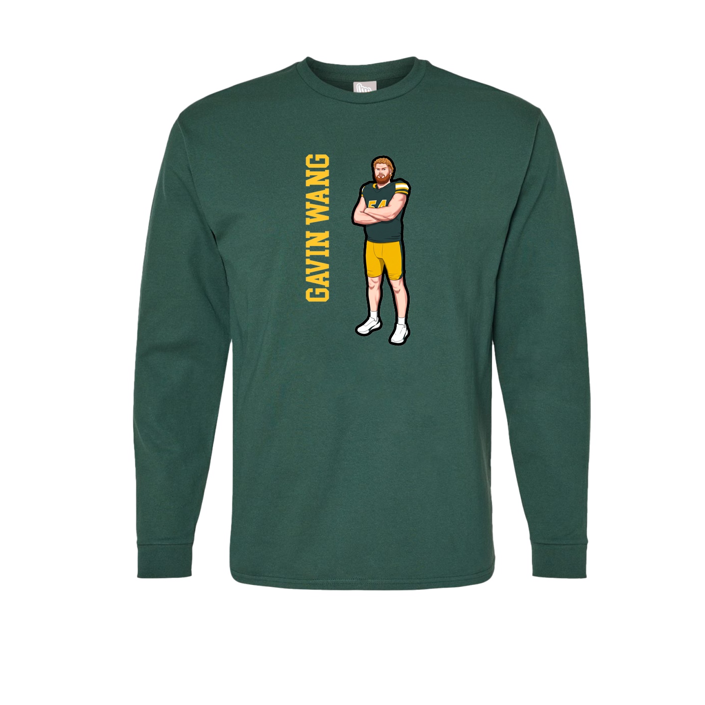 Long Sleeve Tee — Name Vertical in Green