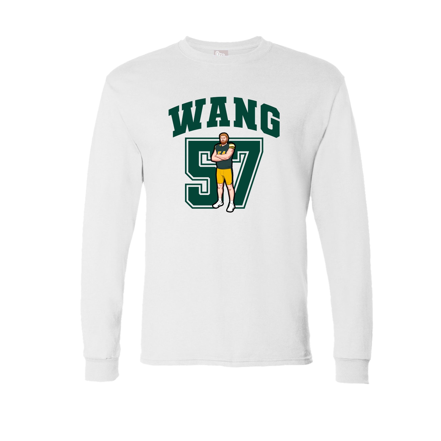 Long Sleeve Tee — Number in White