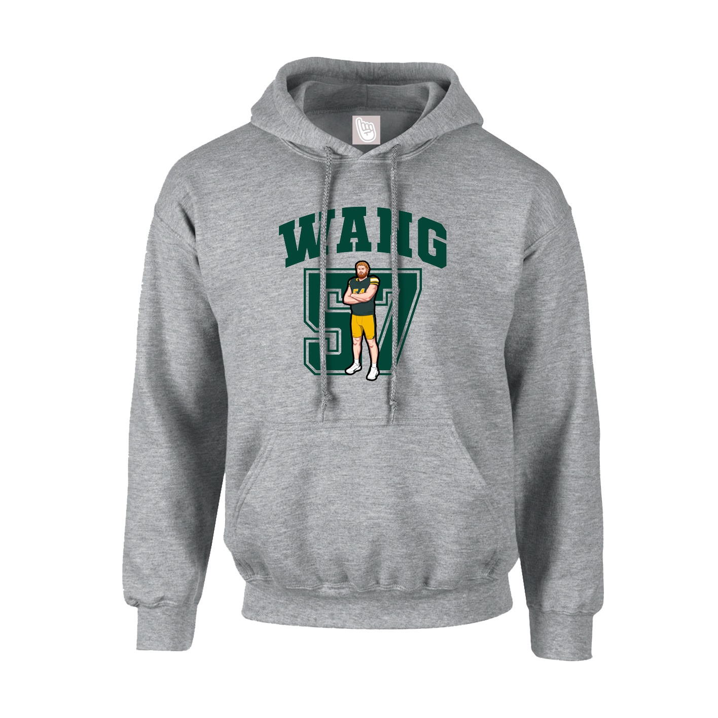 Hoodie — Number in Grey