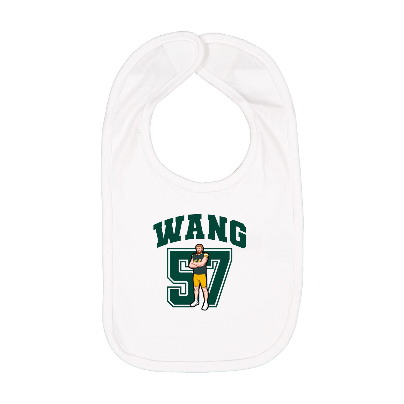 Infant Bib — Number in White