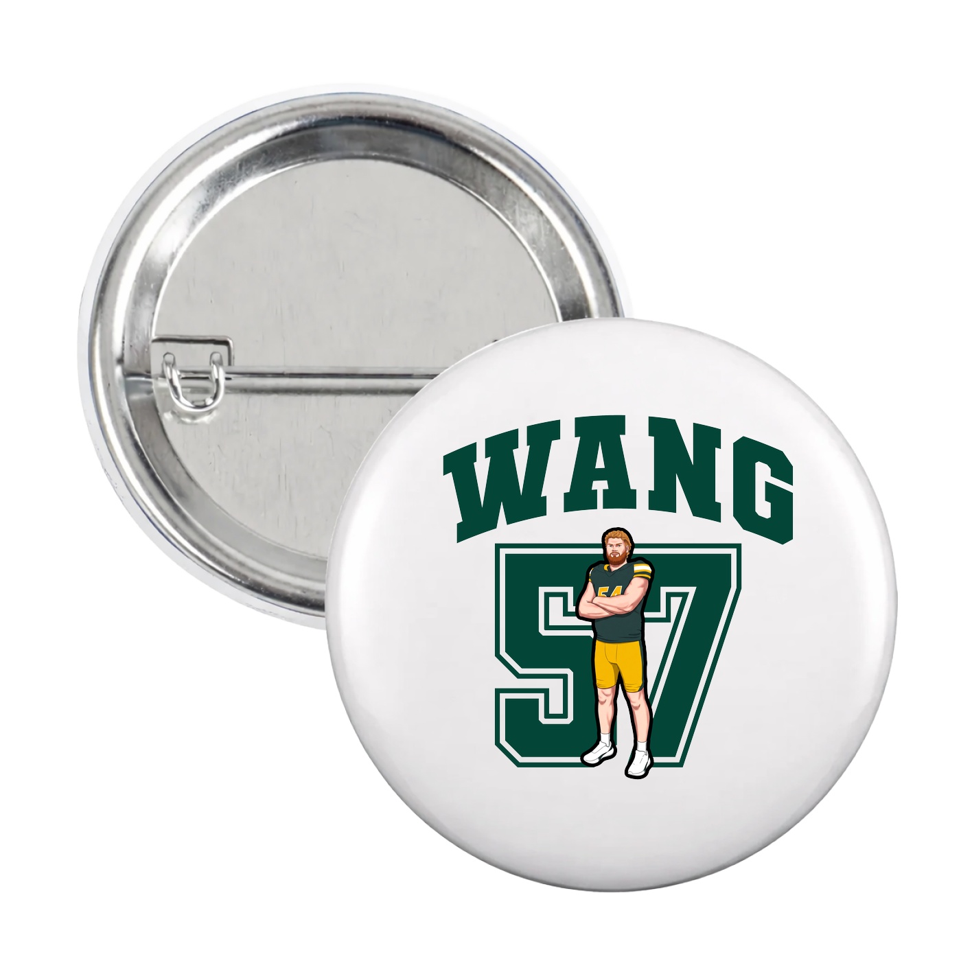 Game Day Button — Number in White