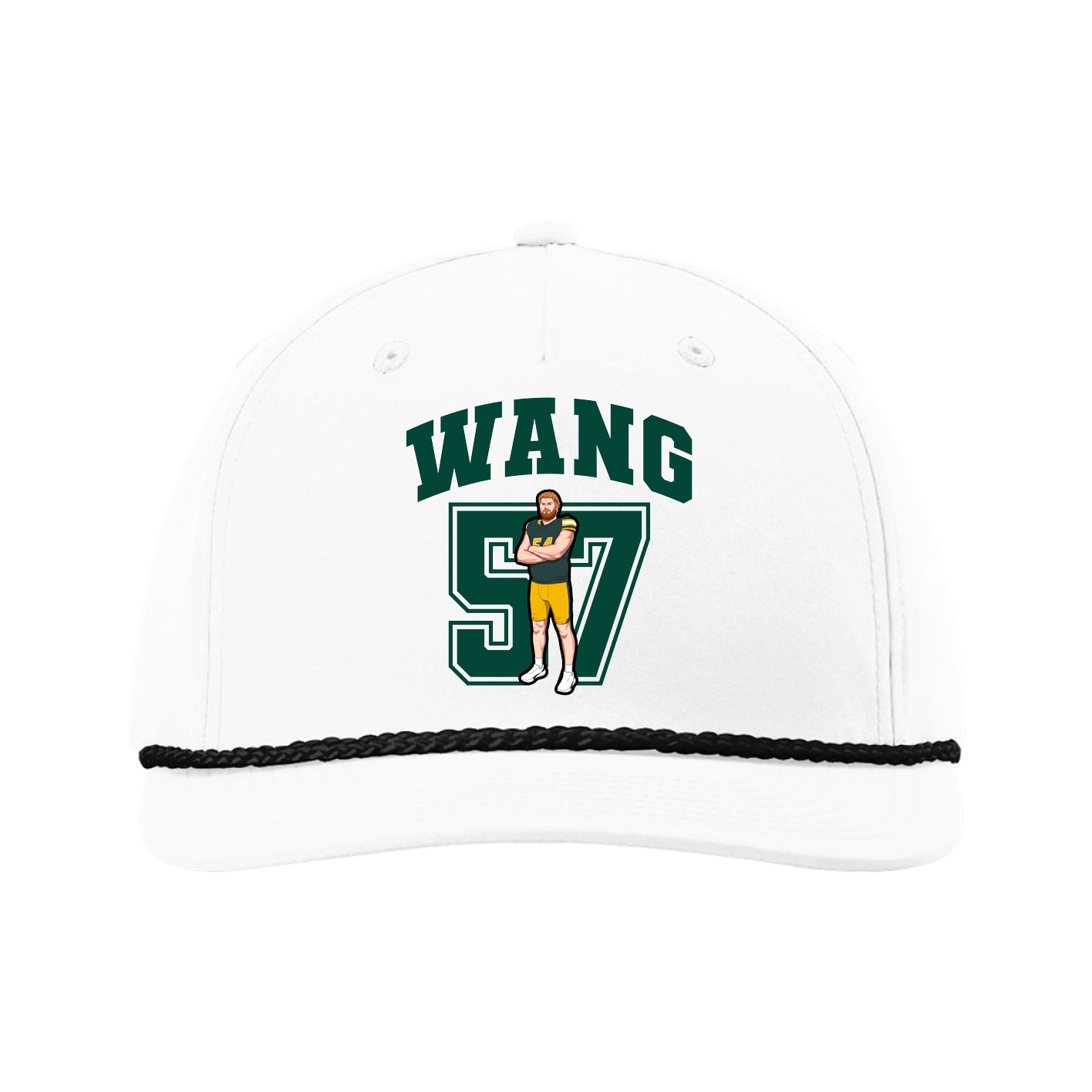 Five-Panel Classic Rope Cap — Number in White