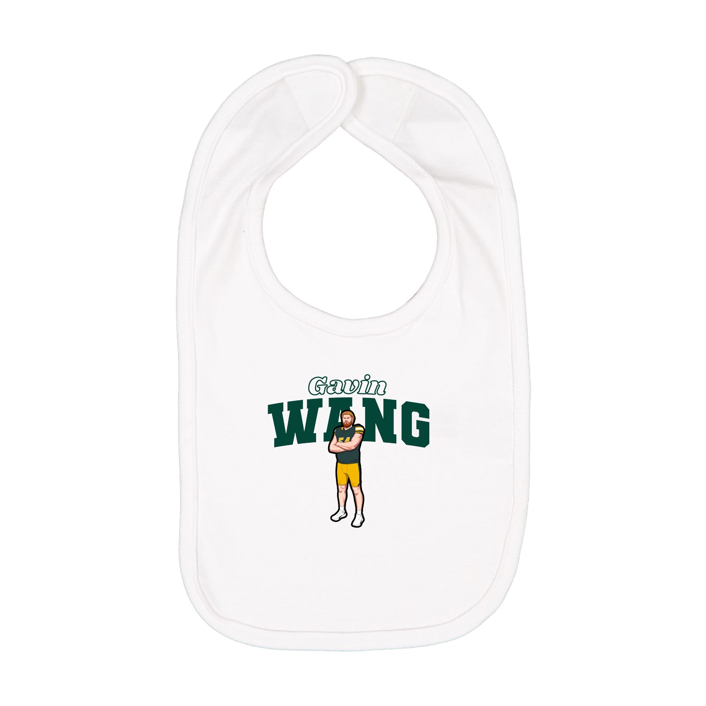 Infant Bib — Name Arch in White