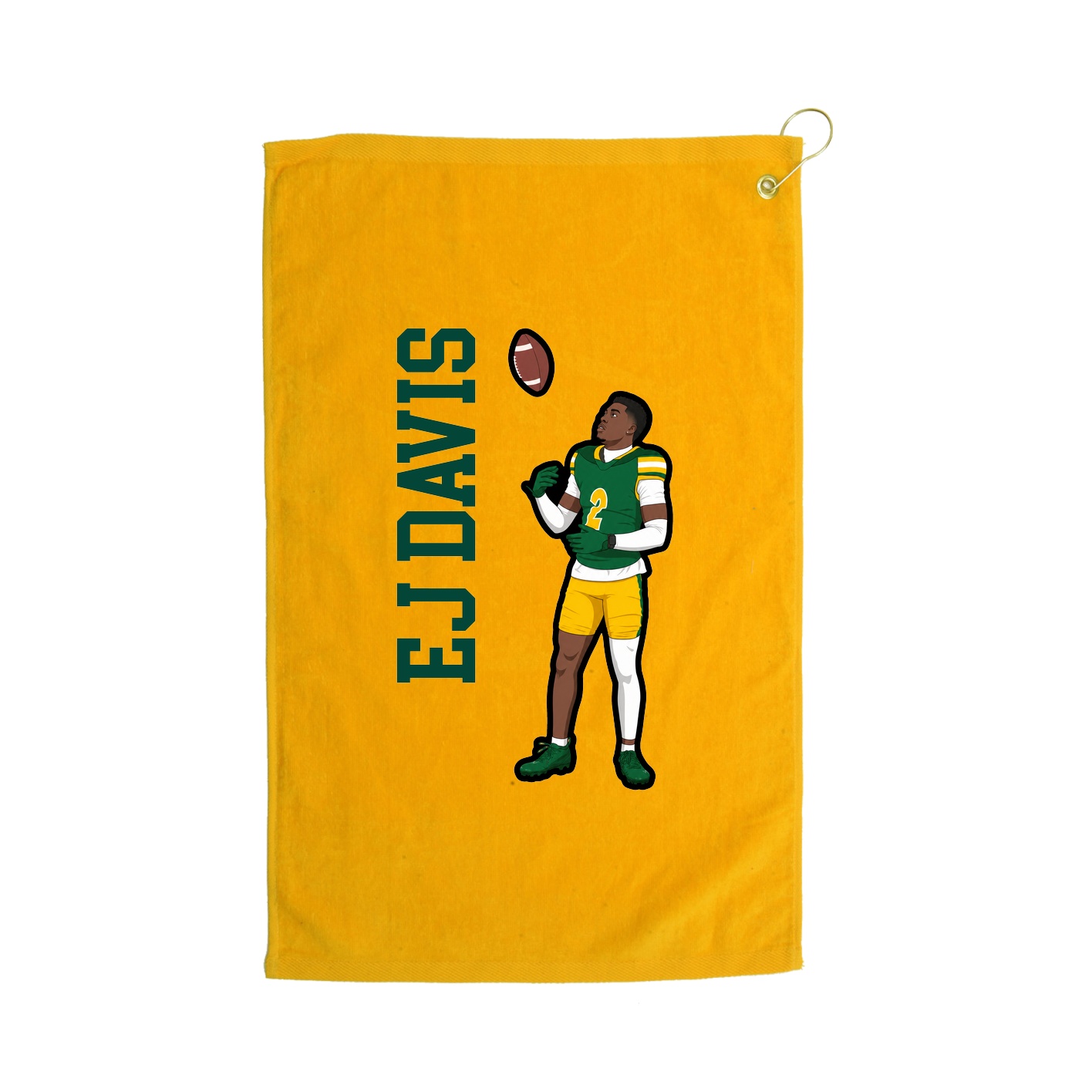 Golf Towel — Name Vertical in Gold